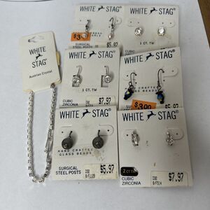 WHITE STAG / Lot of (7) Vintage Jewelry Pieces / Necklace + Earrings/ BRAND NEW